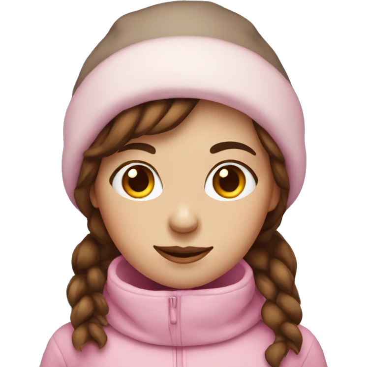 Pink snowman girl brown hair emoji