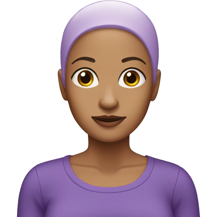 purple woman without hair
 emoji