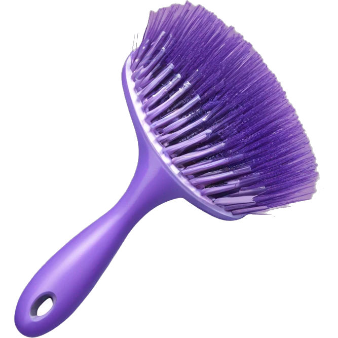 Lilac detangler brush all lilac purple with gaps  in and round at the top with a loop handle so it’s easy to hang  emoji