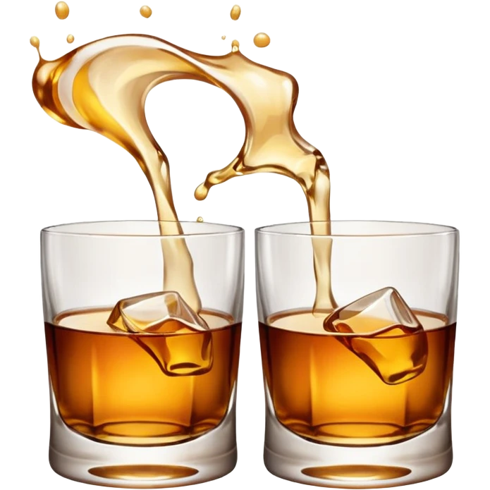 Two glasses of whiskey that brings a toast emoji