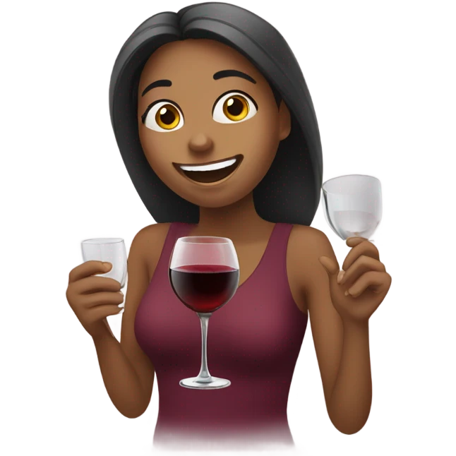 Girl drinking wine  emoji