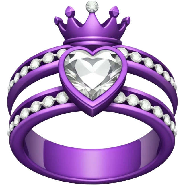 anel de casamento branco e roxo emoji