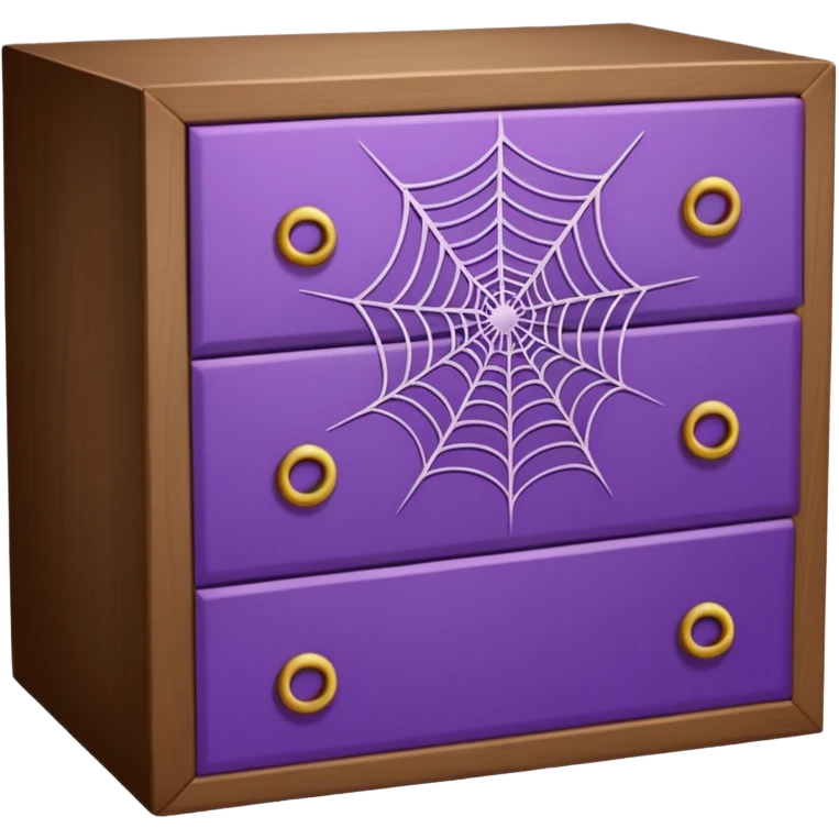 purple spider webs on an open drawer emoji