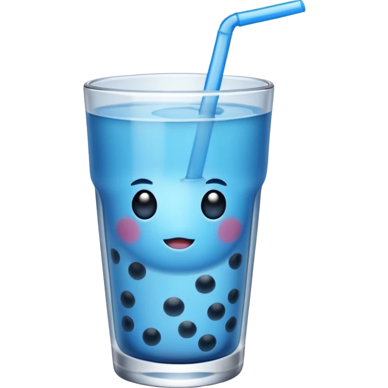 Blue drink with boba emoji