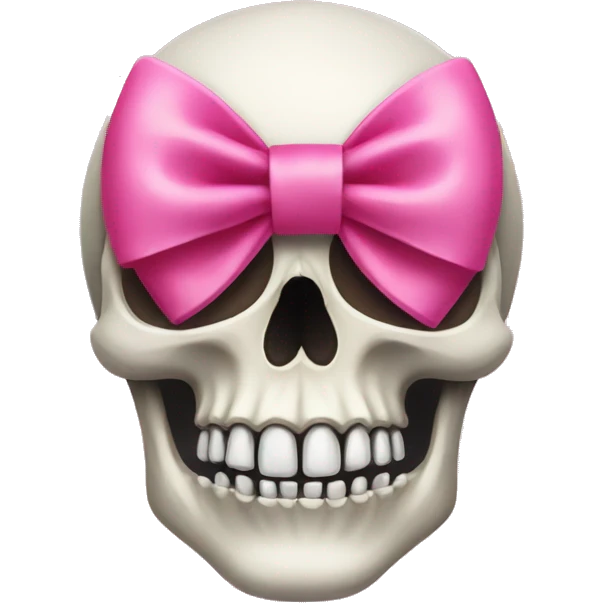 Skull with pink bow emoji