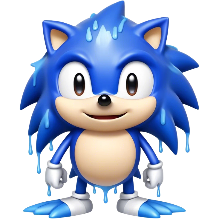 sonic covered in dripping white paint emoji