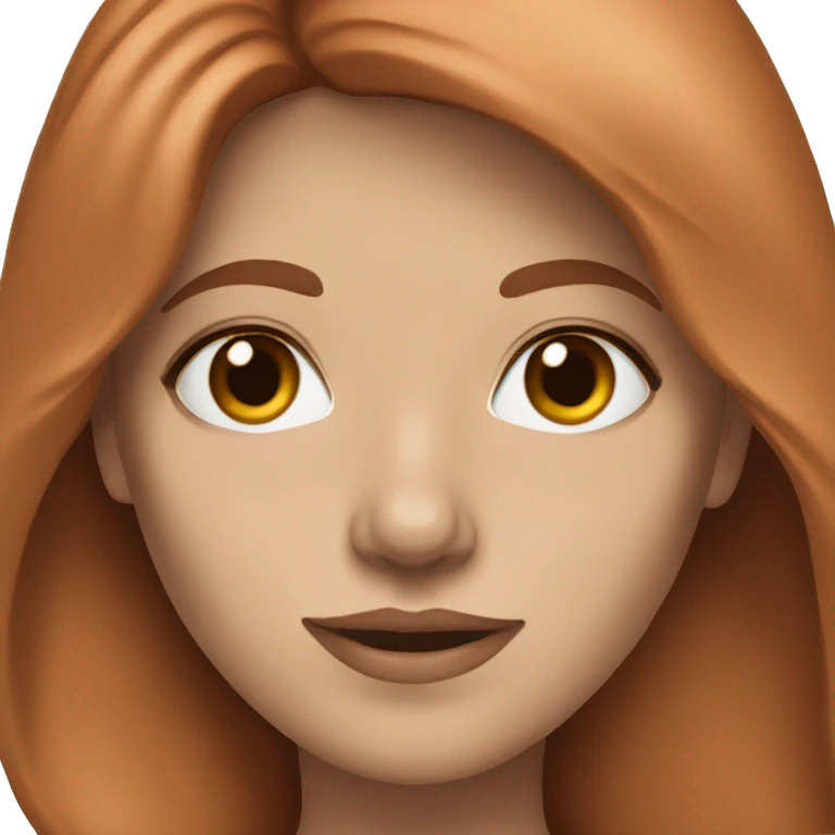 white women, auburn hair, browns eyes emoji