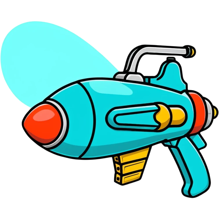 colorful cartoon raygun with retro sci-fi details emoji