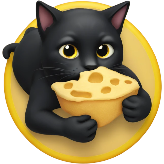 Black cat eating  emoji