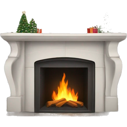 White asthetic clean Christmas fireplace  emoji