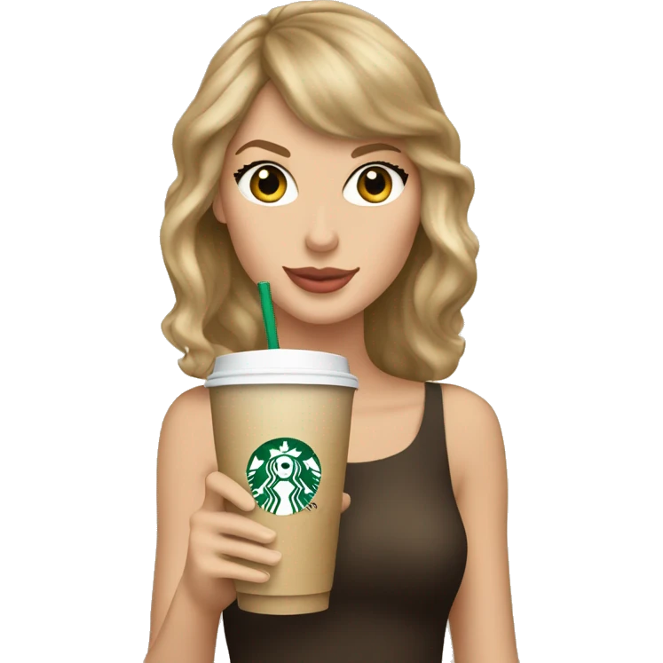 Taylor swift holding a starbucks drink  emoji