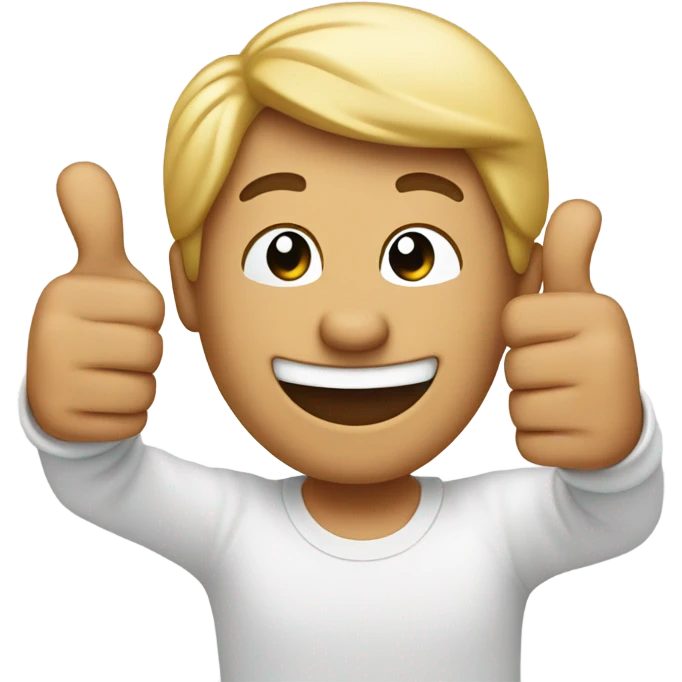 Big smile with two thumbs up emoji