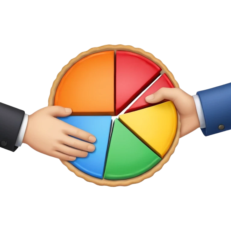 handshake with a pie chart emoji