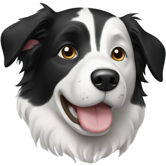 black&white dog border collie emoji