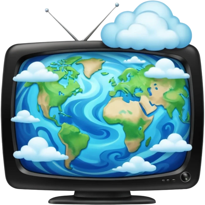 Tv with an earth emoji