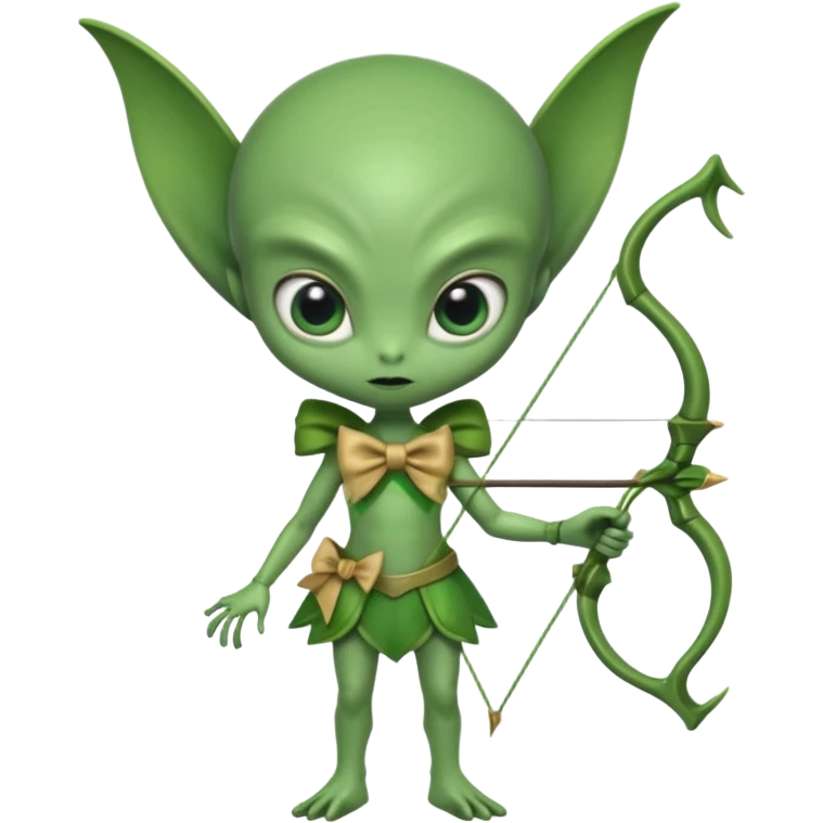 alien with bow emoji