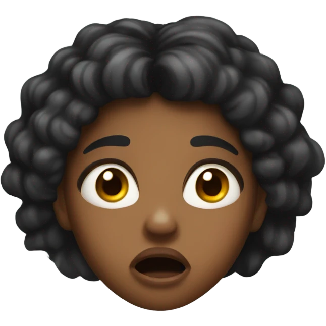 a black girl shocked having her jaw dropped emoji