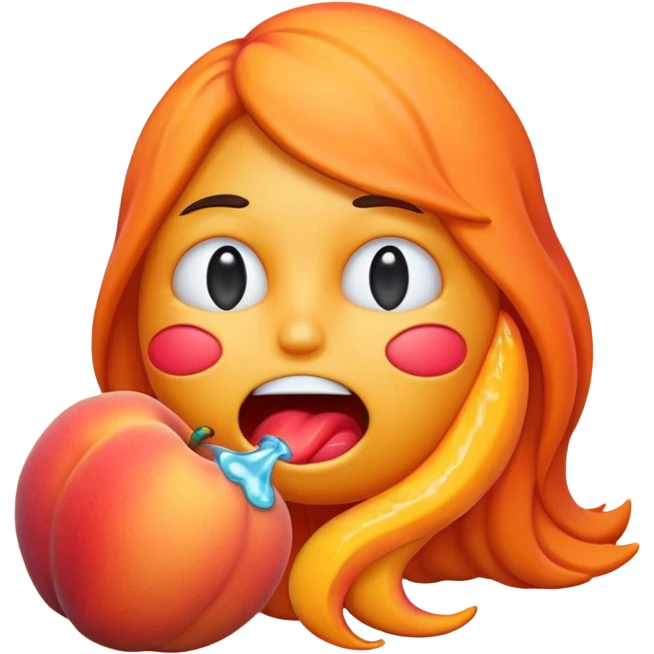 vomiting emoji with peach emoji