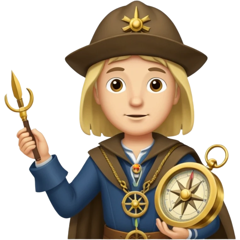 Columbus with compas emoji