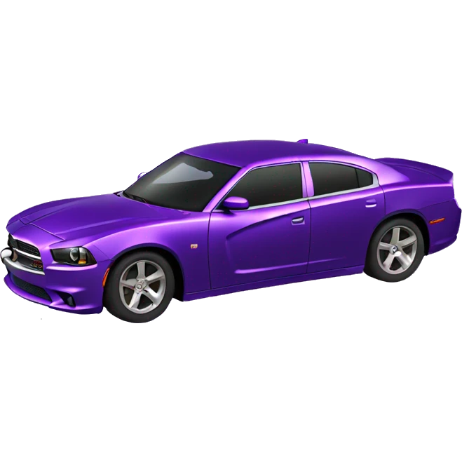 A purple sparkly dodge charger car emoji