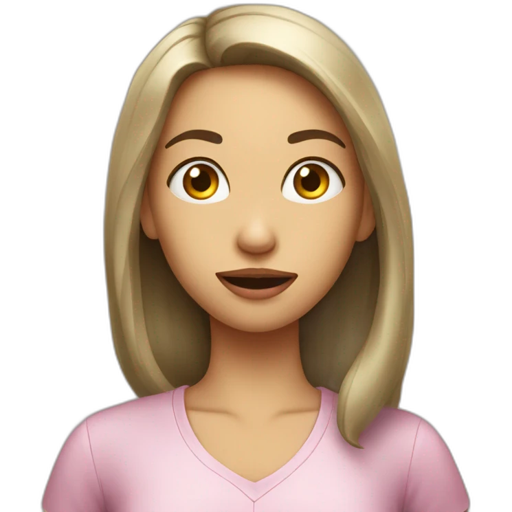 Fille  main devant bouche emoji