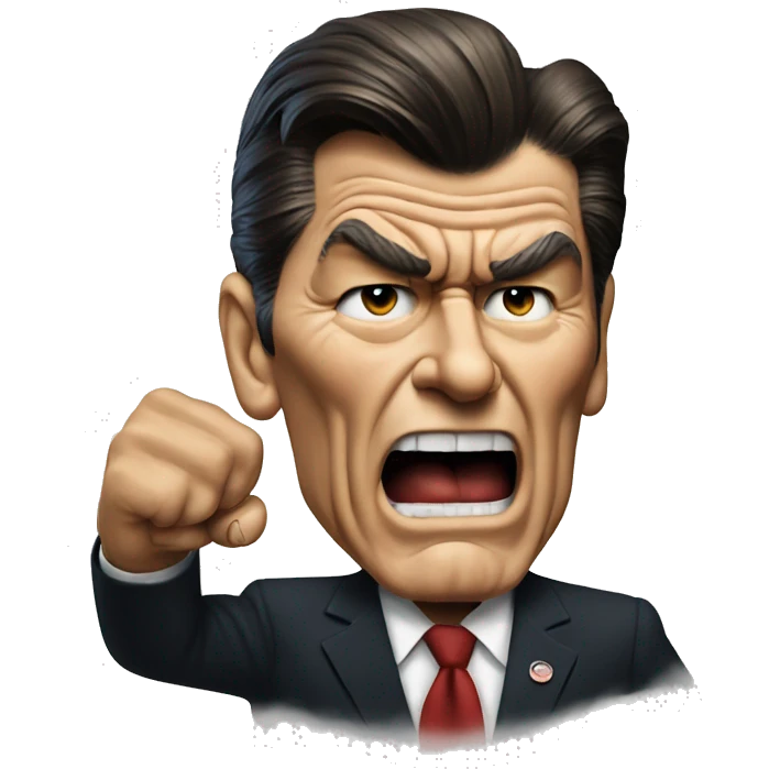 Ronald Reagan angry shows his fist emoji