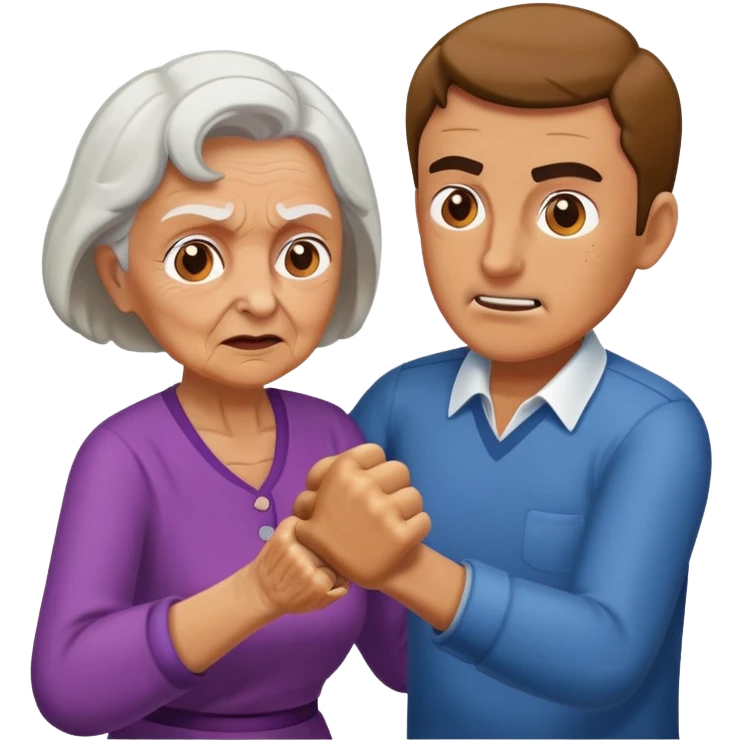 Guy punching grandma emoji