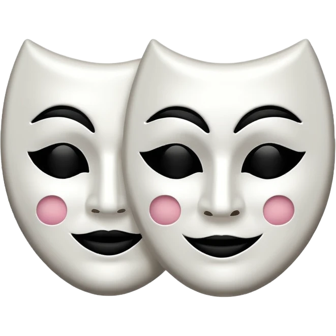 Two mask that is circling one is happy the other is sad emoji