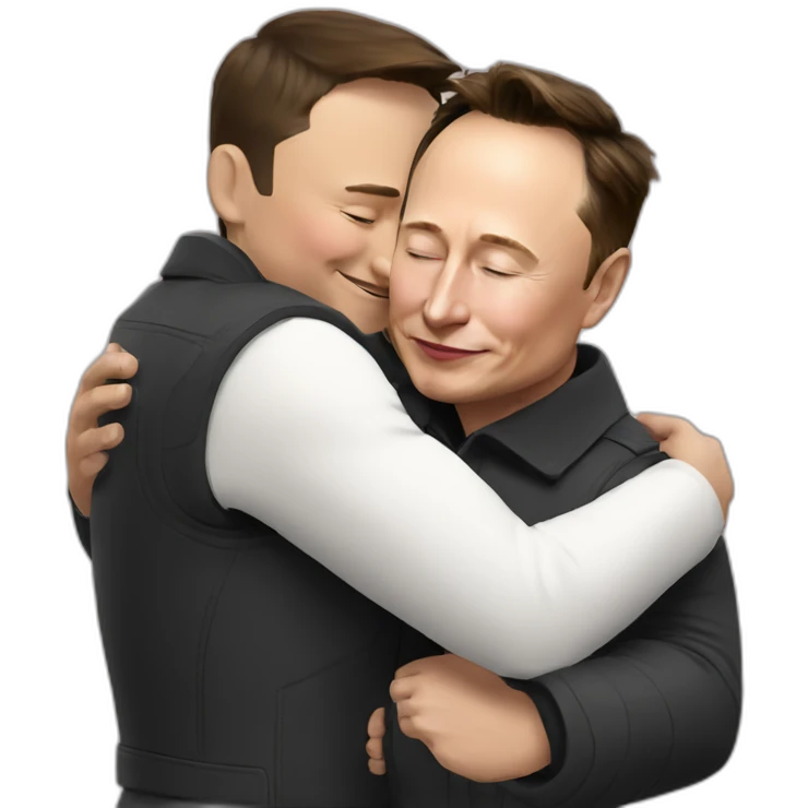 Elon Musk hugs Putin emoji