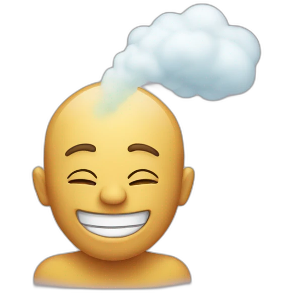 happy exhaling emoji