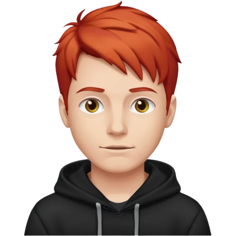 man with red hair and black hoodie emoji