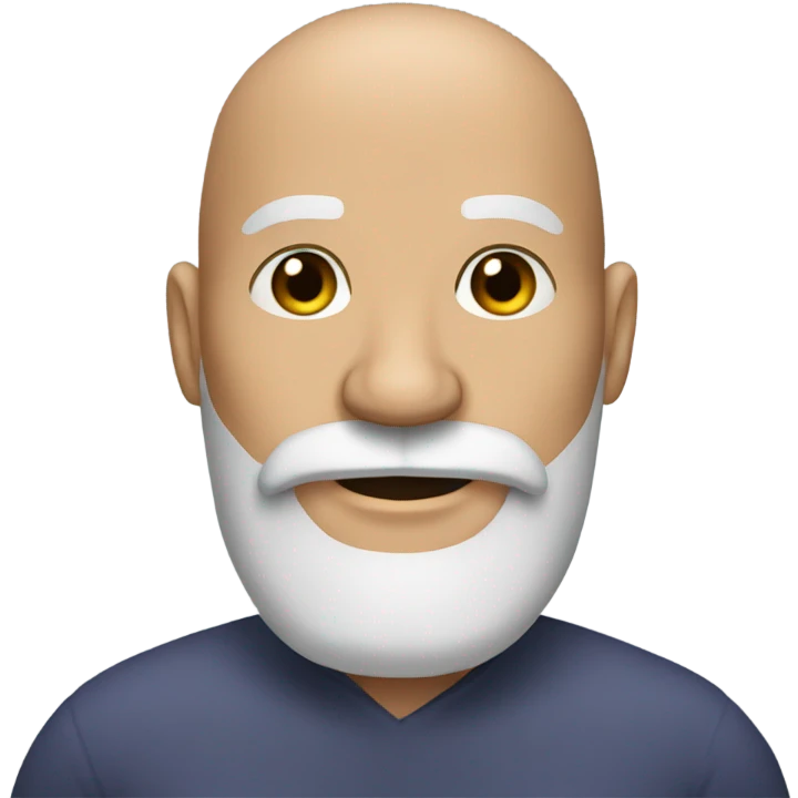 Bald man with black beard  emoji