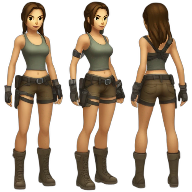 lara croft fullbody emoji
