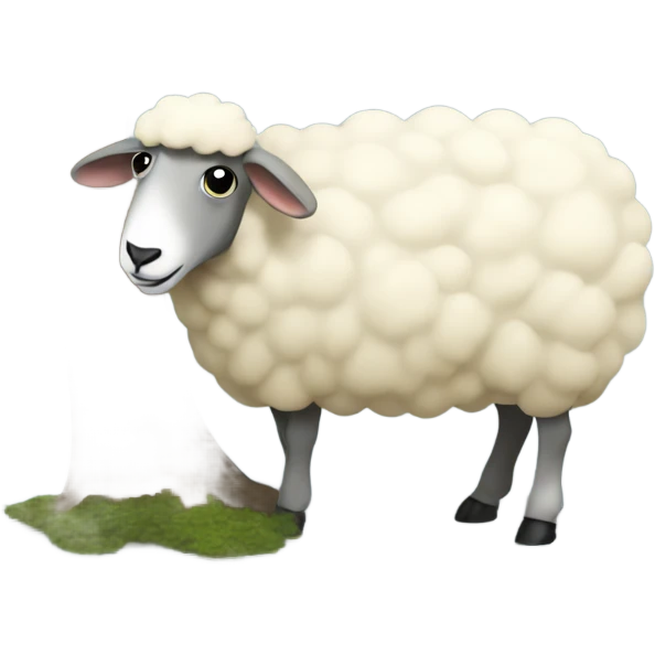 a sheep is eating under a tree emoji