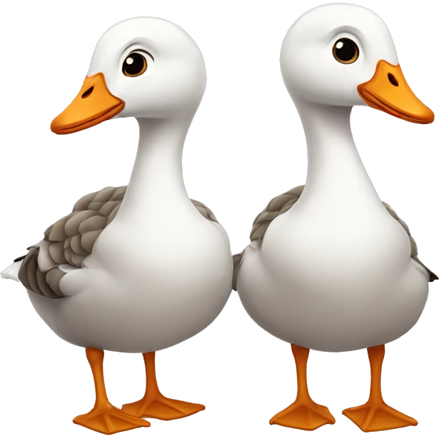 Two cute geese emoji