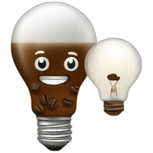 light bulb with coffee beans emoji