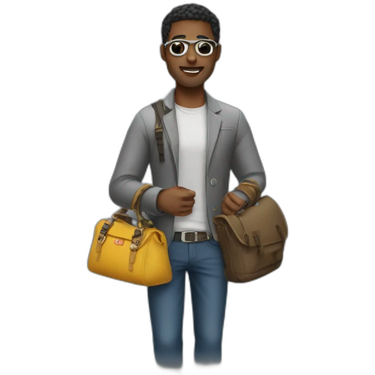 Man with bag of swag emoji