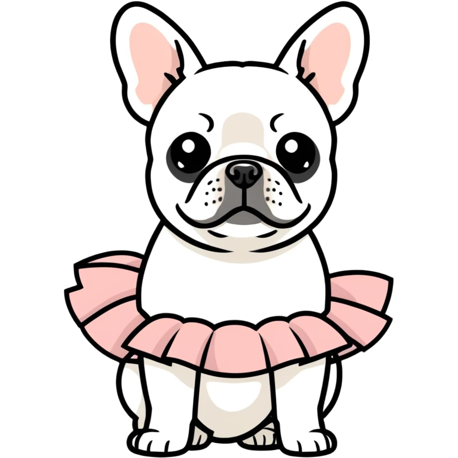 French bulldog wearing a tutu emoji