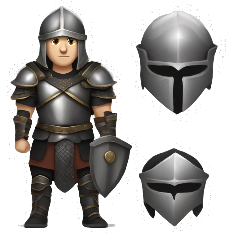 gladiator white human male in black armor rpg fantasy  emoji