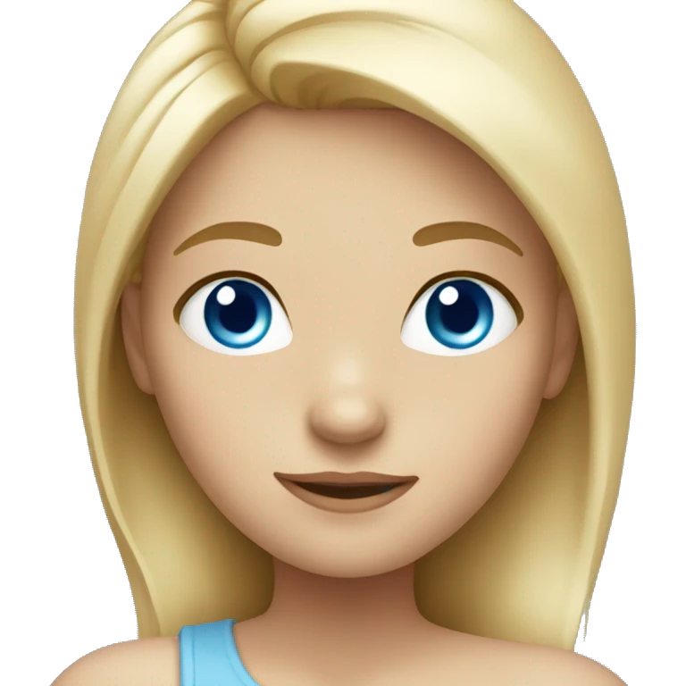 Girl with blond hair and blue eyes emoji