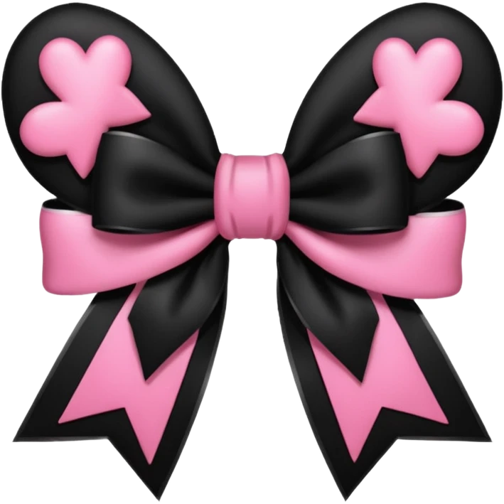 BLACKPINK-inspired gothic bow ,  hearts, black and pink, cute,  emoji