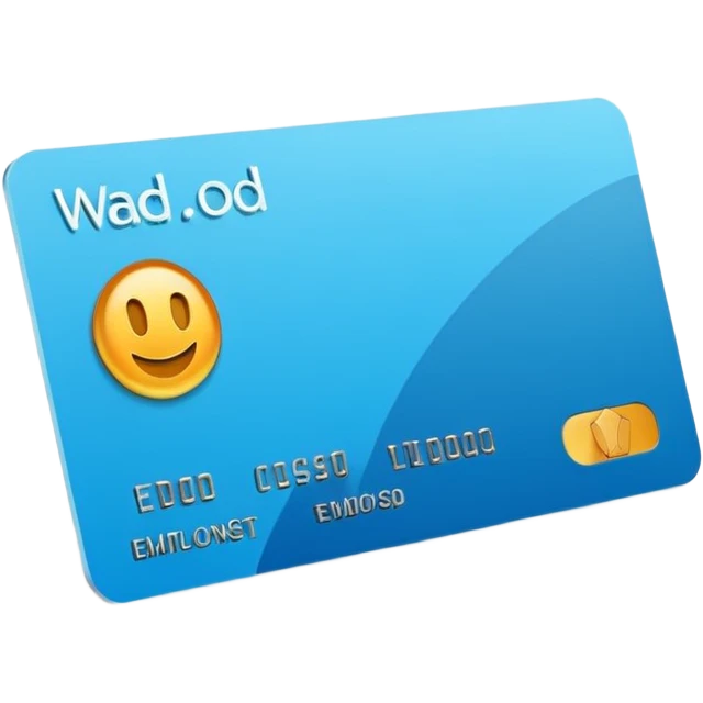 3D corporate card where #FF3D00 is the main visual element, with simple ‘WAD’ text and no other markings (no digits, no logos, no chip). Minimal, modern, high-end. emoji