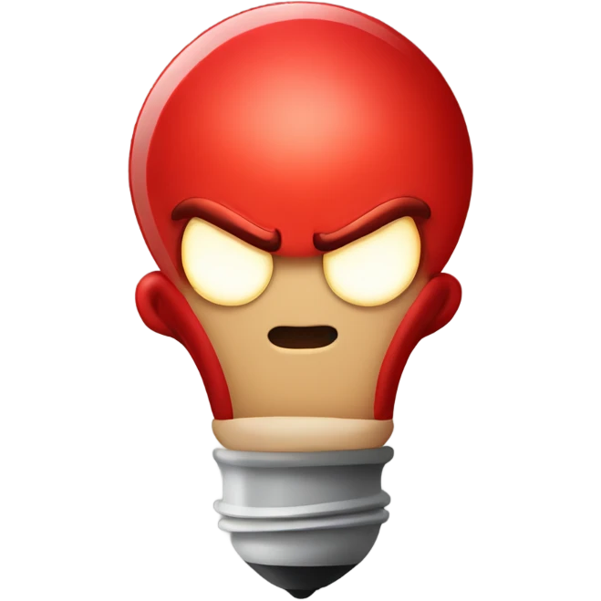 A red bulb angry emoji