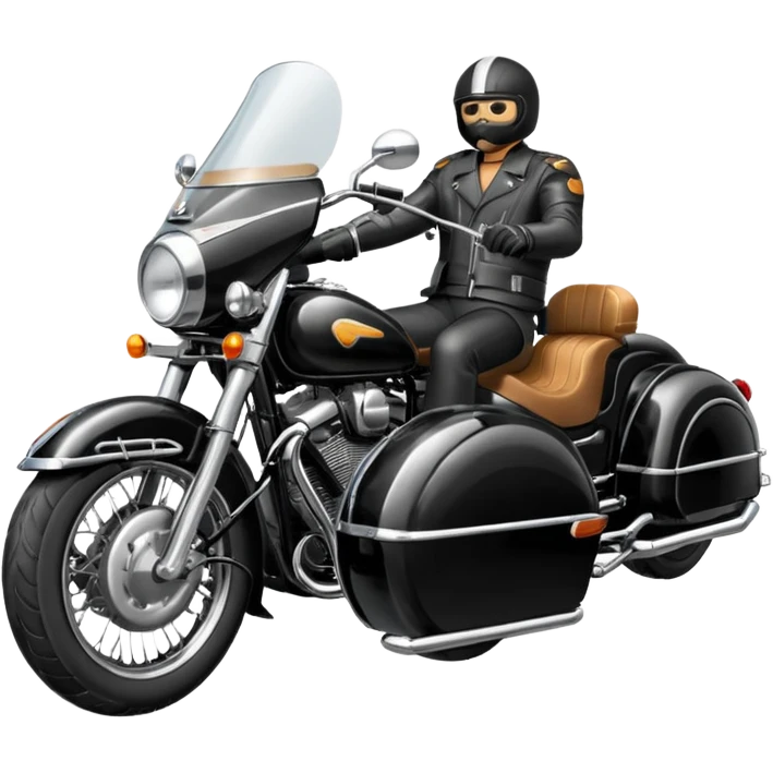 a motorcycle with a sidecar attached to the side  emoji