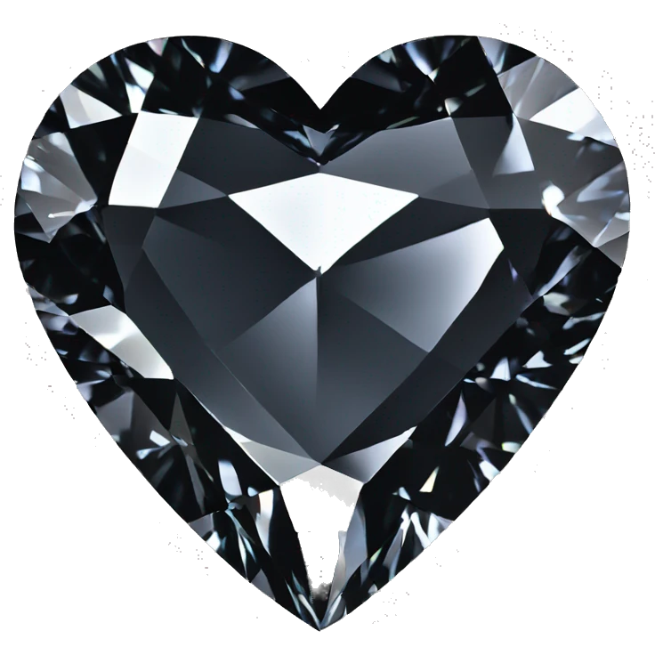 Heart shaped 56-carat black diamond emoji