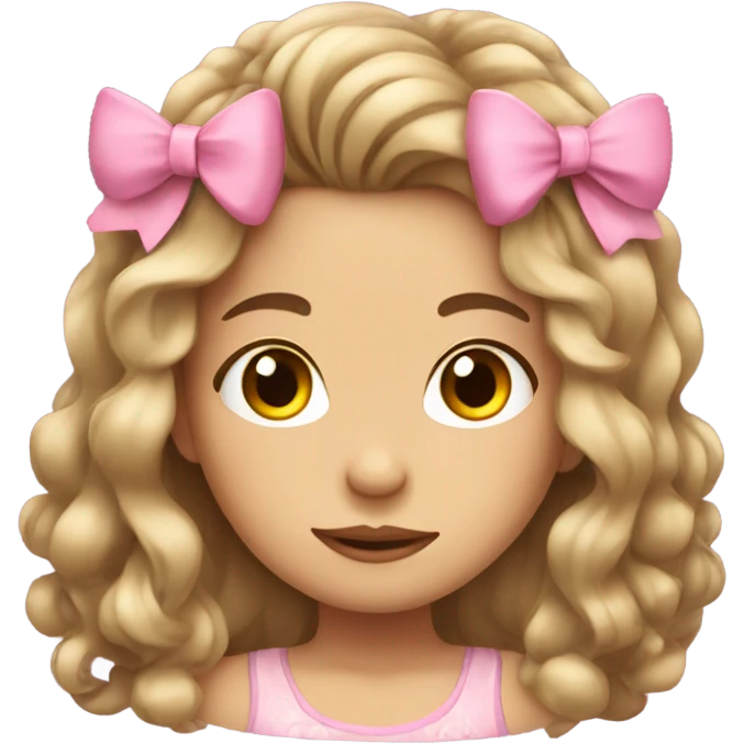 Long girly haired girl with bows in her hair emoji