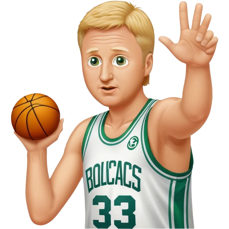Larry bird shooting a 3 emoji