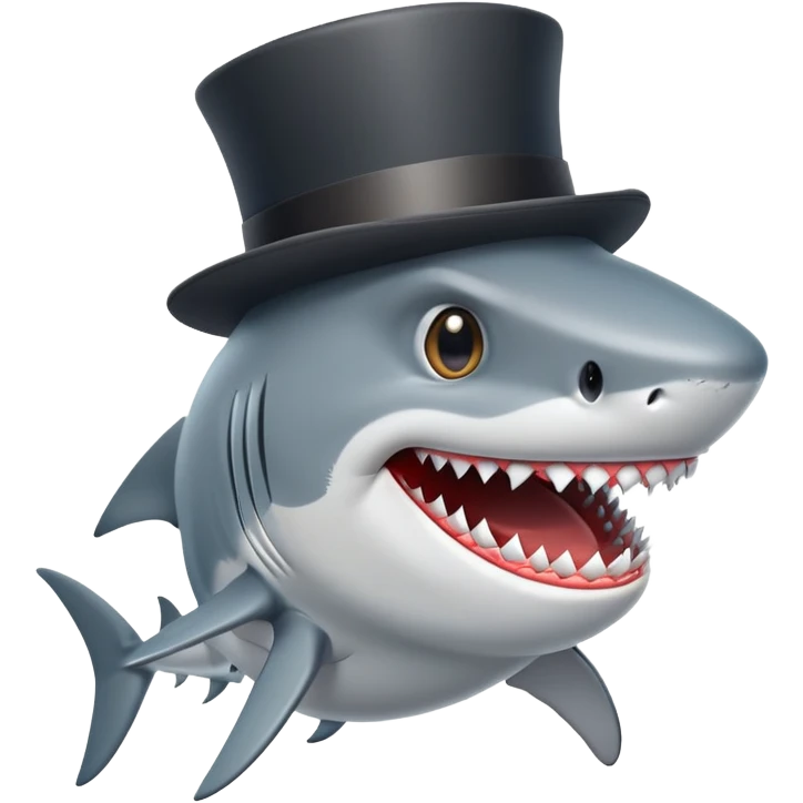 Shark with a top hat emoji
