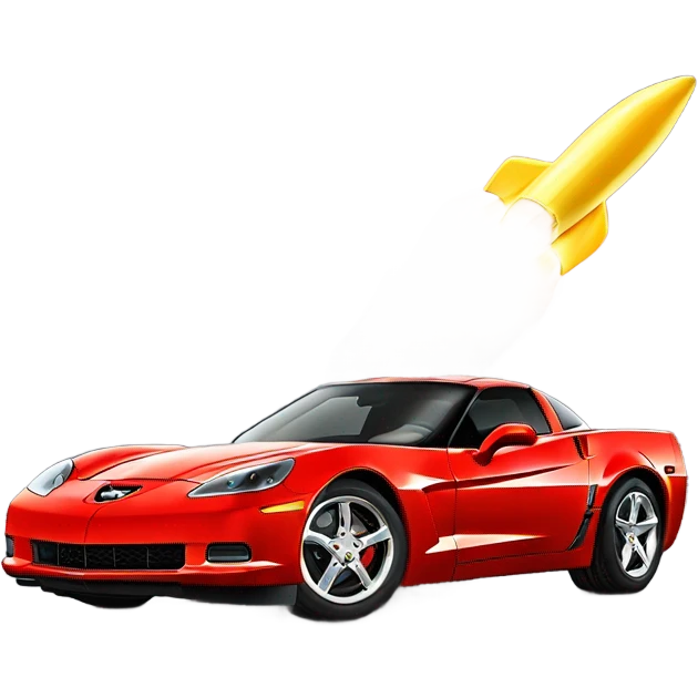 C6 Corvette powered by a rocket emoji
