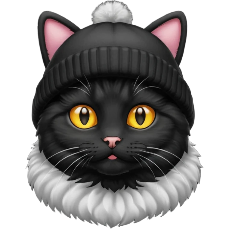 a black cat in a beanie emoji